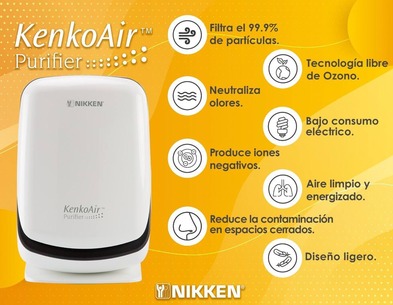 Kenko Air Purificador de Aire HEPA Kenko Air Purifier-Nikken-Área de Cobertura 29m2
